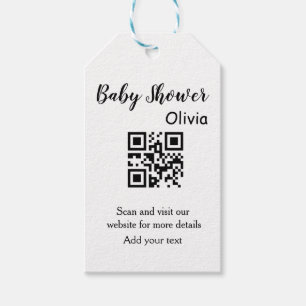 Étiquettes-cadeau Simple baby shower site web code-barres QR ajouter
