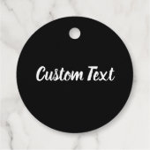 Étiquettes Cadeau Simple Black and White Script Cursive Text (Dos)