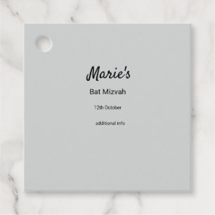 Étiquettes Cadeau simple blanc noir classique edi bat mitzvah