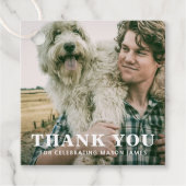 Étiquettes Cadeau Simple Bold Merci Guy Photo Graduation (Devant)