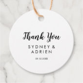 Étiquettes Cadeau Simple calligraphie Mariage de photo Merci (Devant)