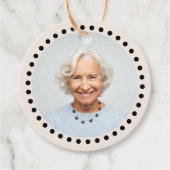 Étiquettes Cadeau Simple Chic Editable Polka Dot Photo Don (Devant)