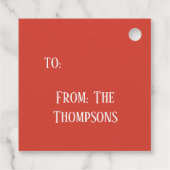 Étiquettes Cadeau Simple Cute Custom Holiday Modèle de Noël (Dos)