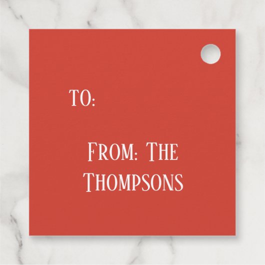 Étiquettes Cadeau Simple Cute Custom Holiday Modèle de Noël (Dos)