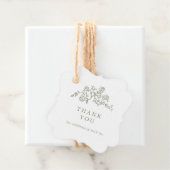 Étiquettes Cadeau Simple Delicate Floral Timeless Sage Mariage vert (En situation)