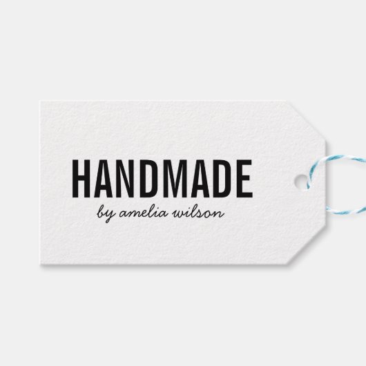 Étiquettes-cadeau Simple Design Rustique Artisanat (Devant (Horizontal))