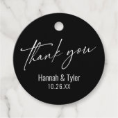 Étiquettes Cadeau Simple écriture contemporaine Merci noir (Devant)