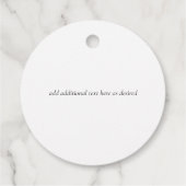 Étiquettes Cadeau Simple Élégance Script Mariage moderne Favoriser (Dos)