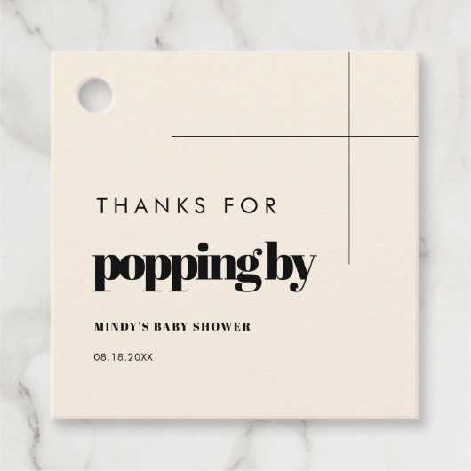 Étiquettes Cadeau Simple, élégant et chic Merci pour votre apparitio (Devant)