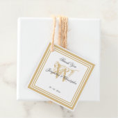 Étiquettes Cadeau Simple Élégant Monogramme Moderne Merci (En situation)