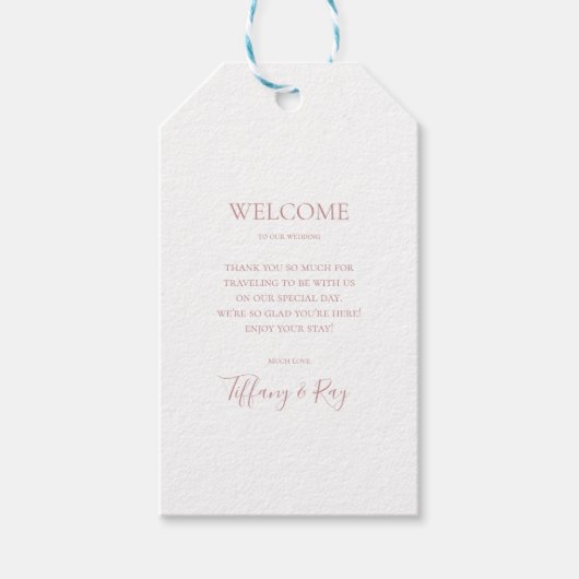 Étiquettes-cadeau Simple Élégant Rose Gold Mariage Accueil (Devant)