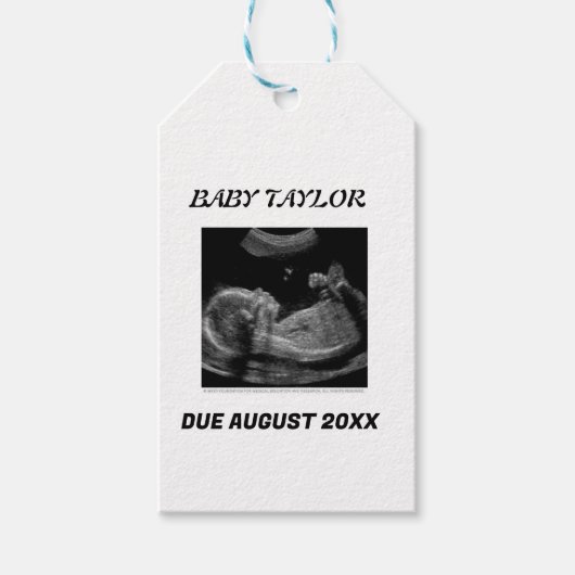 ÉTIQUETTES-CADEAU SIMPLE ET DOUX : ANNONCE DE BÉBÉ (Devant)