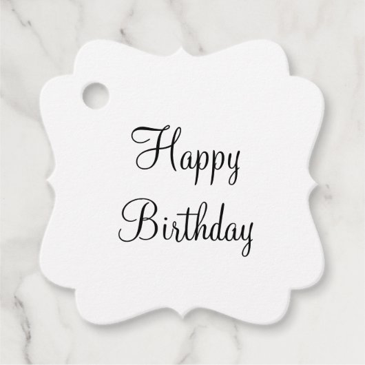 Étiquettes Cadeau simple et élégant cadeau d'anniversaire heureux (Devant)