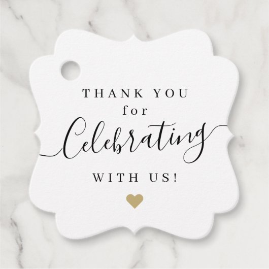 Étiquettes Cadeau Simple et élégant script merci mariage (Devant)