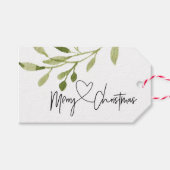 Étiquettes-cadeau Simple Eucalyptus Vert Joyeux Noël (Devant (Horizontal))