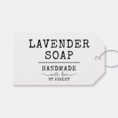 Étiquettes-cadeau Simple fait à la main avec amour écriture manuscri (Devant (Horizontal))