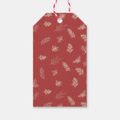 Étiquettes-cadeau Simple Feuilles blancs d'hiver Mistletoe rouge (Dos)