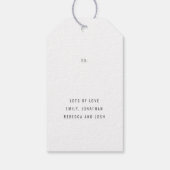 Étiquettes-cadeau Simple Gold Black Tree Script Joyeux Noël (Dos)