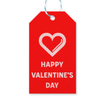 Simple Heureuse Sainte-Valentin Coeur blanc sur ro