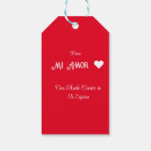 Étiquettes-cadeau Simple Heureuse Sainte-Valentin Espagnol Coeur Bla (Dos)