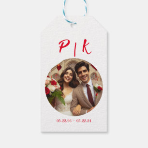 Étiquettes-cadeau Simple joyeux anniversaire espagnol photo blanche