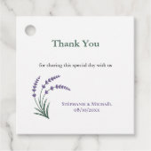 Étiquettes Cadeau Simple Lavender Wedding Thank You (Devant)