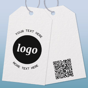 Étiquettes-cadeau Simple Logo Texte QR Code Prix professionnel ou