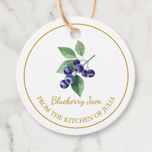 Étiquettes Cadeau Simple maison confiture de bleuet Hang Tag l Blanc