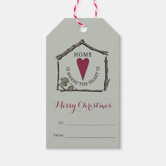 Étiquettes-cadeau Simple maison de Noël est là où le coeur est à par (Devant)