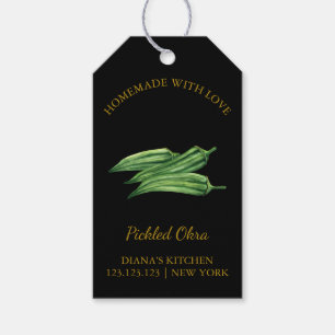 Étiquettes-cadeau Simple maison Okra Pickle Hang Tag l Noir