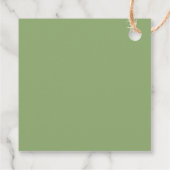 Étiquettes Cadeau Simple Mariage de calligraphie florale verte (Dos)