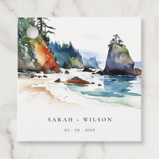 Étiquettes Cadeau Simple Mariage du parc national olympique de Ruby  (Devant)