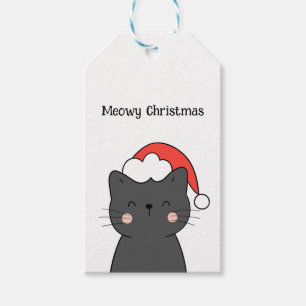 Étiquettes-cadeau Simple mignonne Chat Meowy Noël