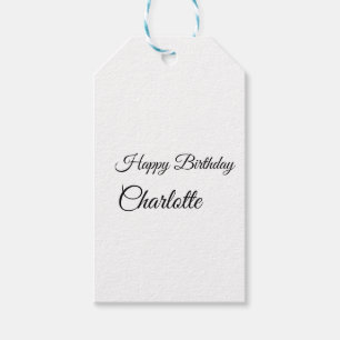 Étiquettes-cadeau SIMPLE MINIMAL.CUTIE ADD NAME BABY happy birthday 