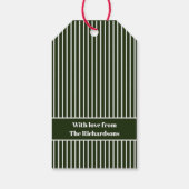 Étiquettes-cadeau Simple minimal Joyeux Vacances Forêt Vert bande (Dos)