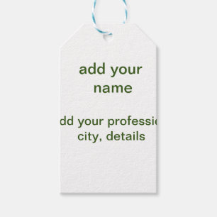 Étiquettes-cadeau Simple minimal vert ajoutez votre texte nom photo