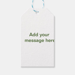 Étiquettes-cadeau Simple minimal vert ajoutez votre texte nom photo