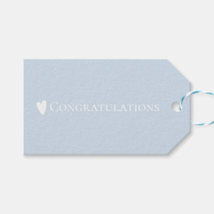 Étiquettes-cadeau Simple minimaliste Pastel Blue Félicitations