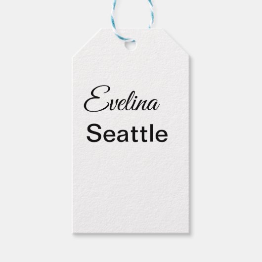 Étiquettes-cadeau Simple minimum ajouter votre nom texte place ville (Devant)