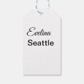 Étiquettes-cadeau Simple minimum ajouter votre nom texte place ville (Dos)