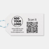 Étiquettes-cadeau Simple minimum q r code ajouter logo code d'analys (Dos Horizontal)