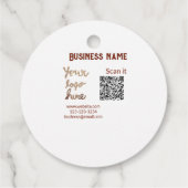 Étiquettes Cadeau Simple minimum q r code ajouter logo code d'analys (Dos)