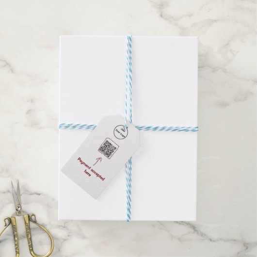 Étiquettes-cadeau Simple minimum q r code ajouter logo code d'analys (Avec de laficelle)