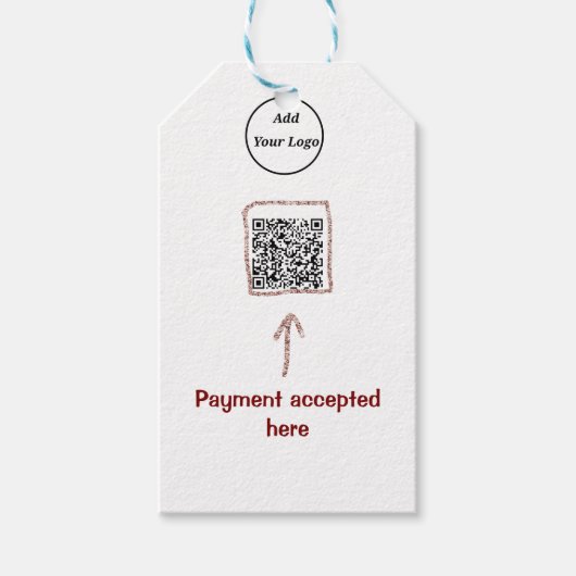 Étiquettes-cadeau Simple minimum q r code ajouter logo code d'analys (Devant)