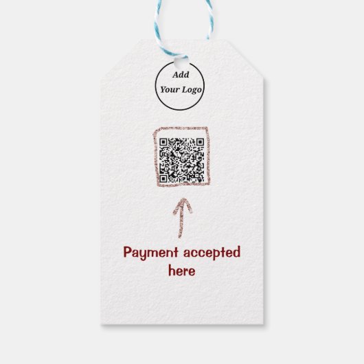 Étiquettes-cadeau Simple minimum q r code ajouter logo code d'analys (Dos)