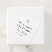Étiquettes Cadeau Simple moderne Elegant Cross Baby Baptism (En situation)
