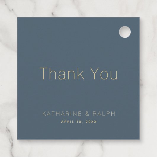 Étiquettes Cadeau Simple moderne marine bleu Monogramme Mariage Merc (Dos)