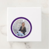 Étiquettes Cadeau Simple Moderne Purple Photo Graduation (En situation)