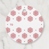 Étiquettes Cadeau Simple moderne Red Snowflake Joyeux Noël (Dos)