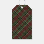 Étiquettes-cadeau Simple moderne rouge et vert Plaid Joyeux Noël (Dos)